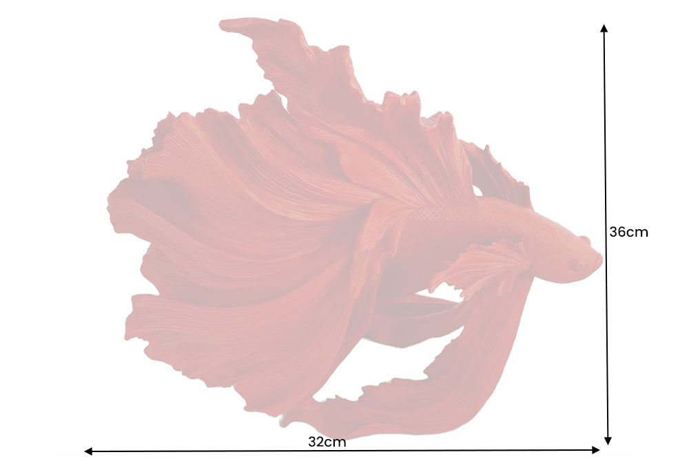 Decorative Figure Fighting Fish Crowntail 36cm Red Betta Fish