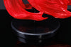 Table Lamp Crowntail 64cm Red Black Fabric Shade Marble Base