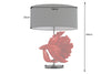 Table Lamp Crowntail 64cm Red Black Fabric Shade Marble Base