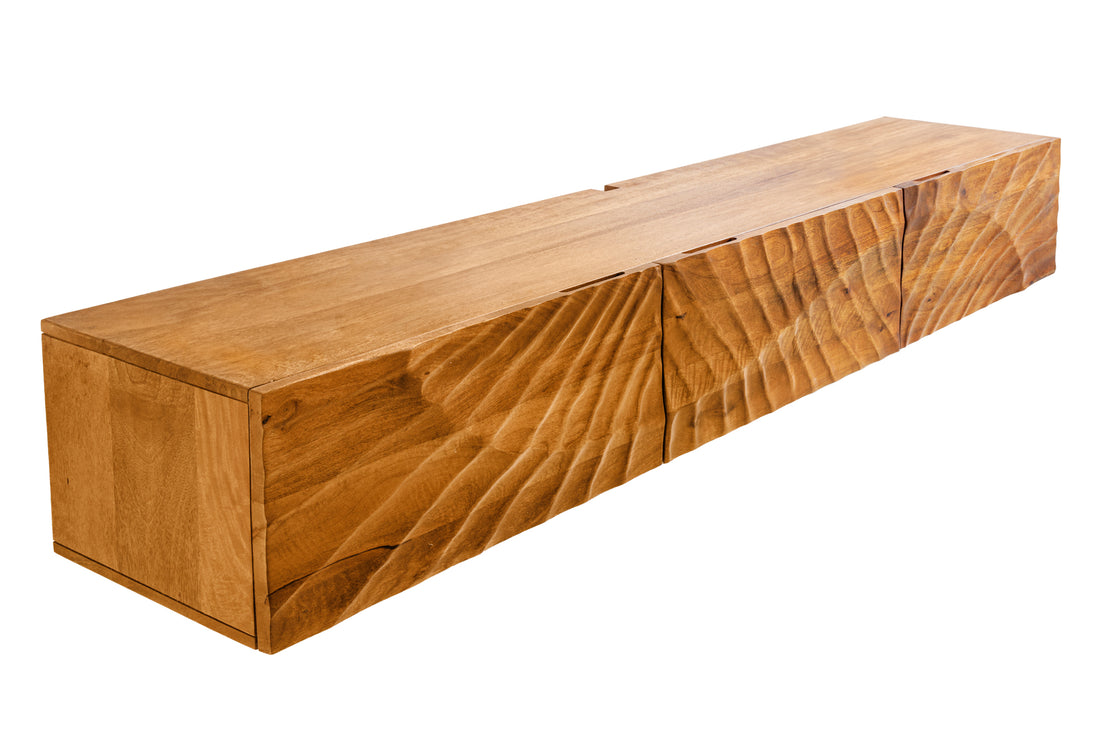 Floating TV Stand Fossil 160cm Mango Wood Brown