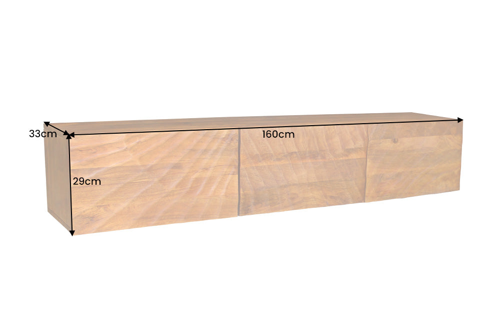 Floating TV Stand Fossil 160cm Mango Wood Brown