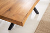 Dining Table Consul 200cm Oak Wood Natural Cross-Frame Live-Edge