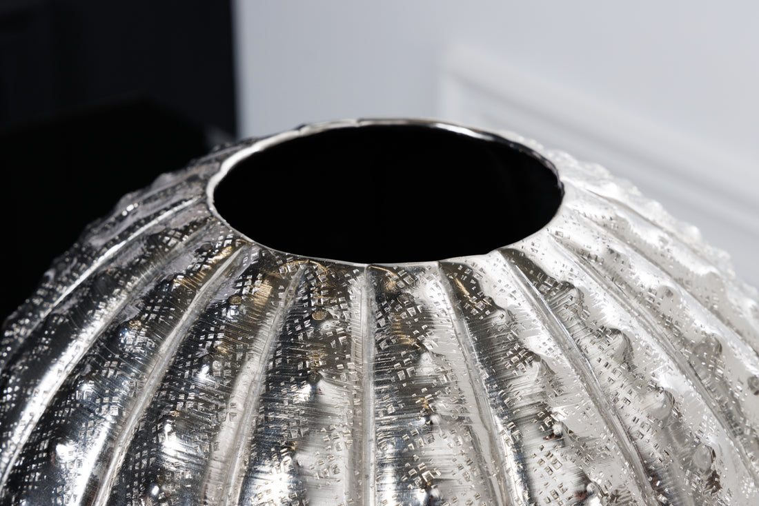 Decorative Vase Abstract 30cm Metal Silver