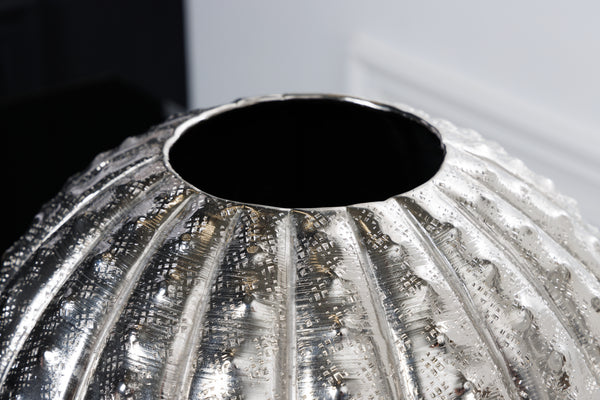 Decorative Vase Abstract 30cm Metal Silver