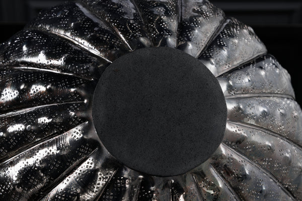 Decorative Vase Abstract 30cm Metal Silver