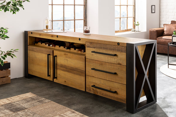 Sideboard Viking 193cm Pine Wood Brown