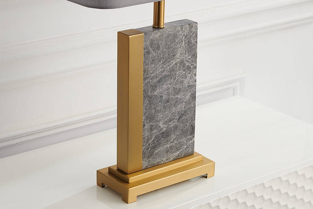 Table Lamp Palazzo 65cm Marble Grey Gold