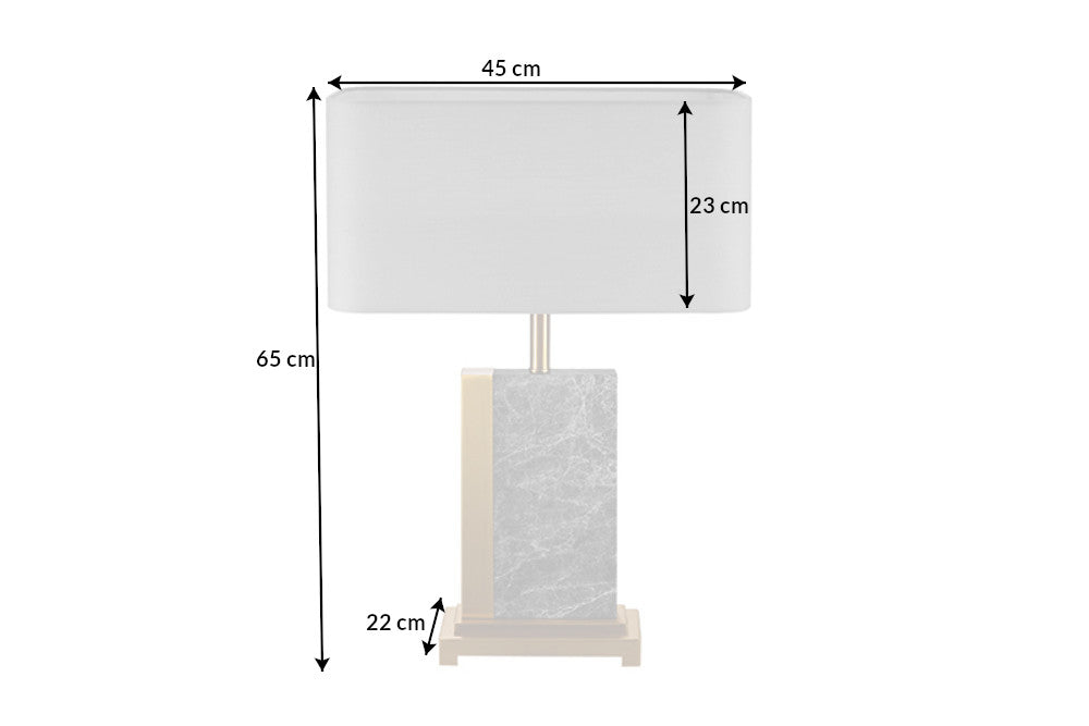 Table Lamp Palazzo 65cm Marble Grey Gold