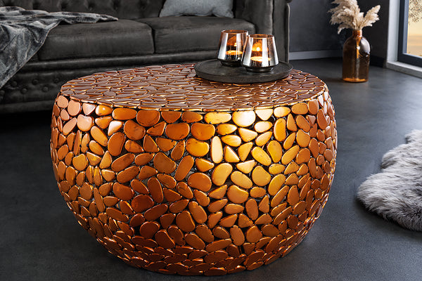 Coffee Table Stone Mosaic 72cm Copper