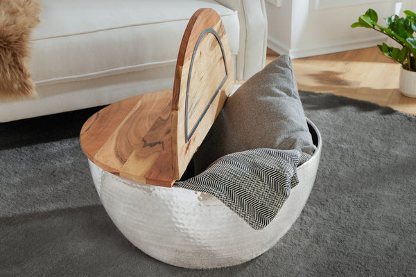 Coffee Table Orient Storage 60cm Acacia Wood Natural