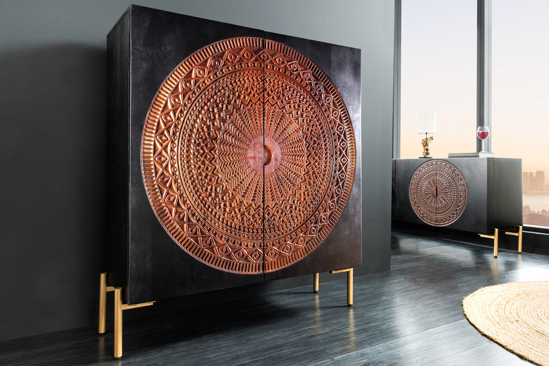 Cabinet Lotus 100cm Mango Wood Black