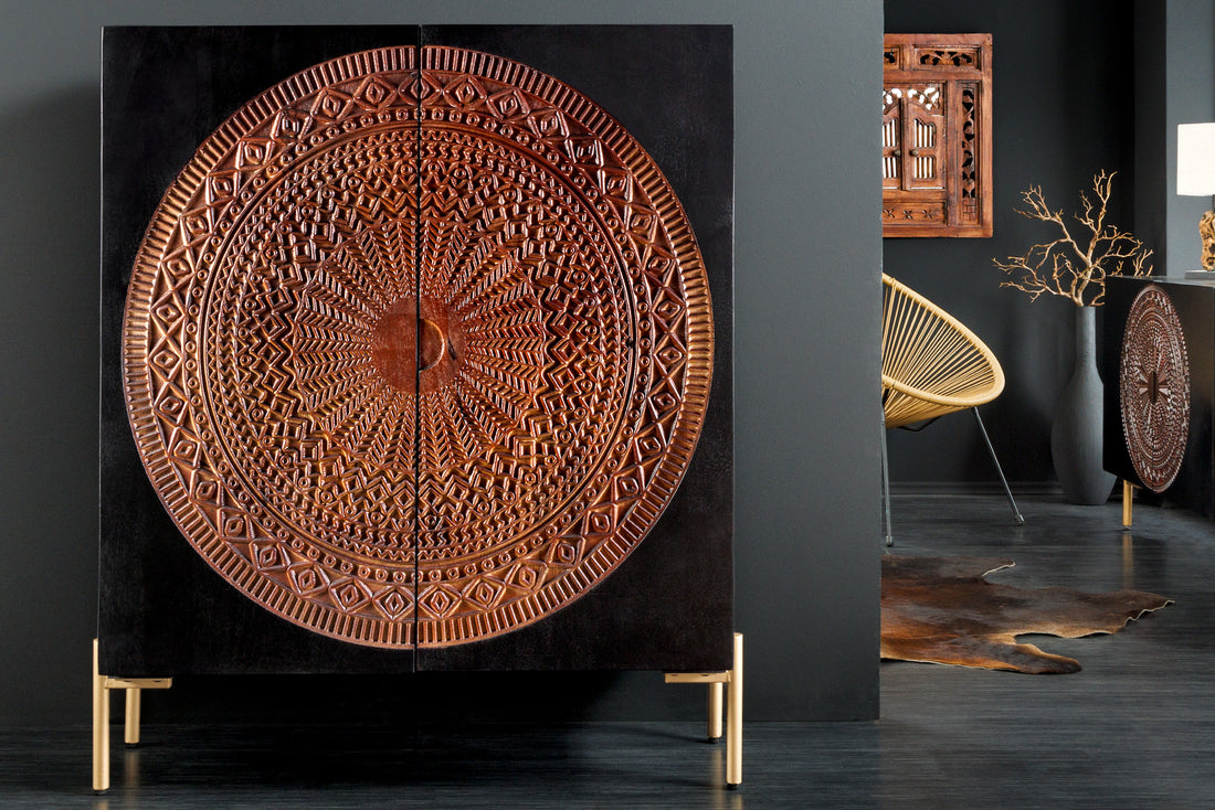 Cabinet Lotus 120cm Mango Wood Black