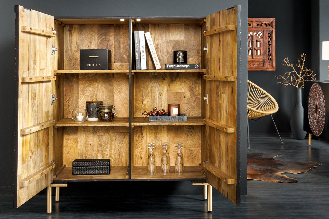 Cabinet Lotus 120cm Mango Wood Black