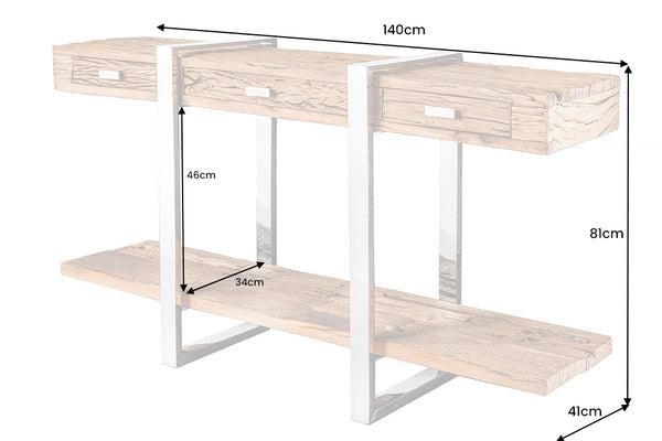 Console Table Barracuda 140cm Recycled Wood Brown