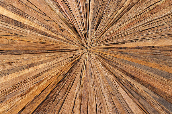 Round Dining Table Barracuda 120cm Recycled Teak Wood Brown