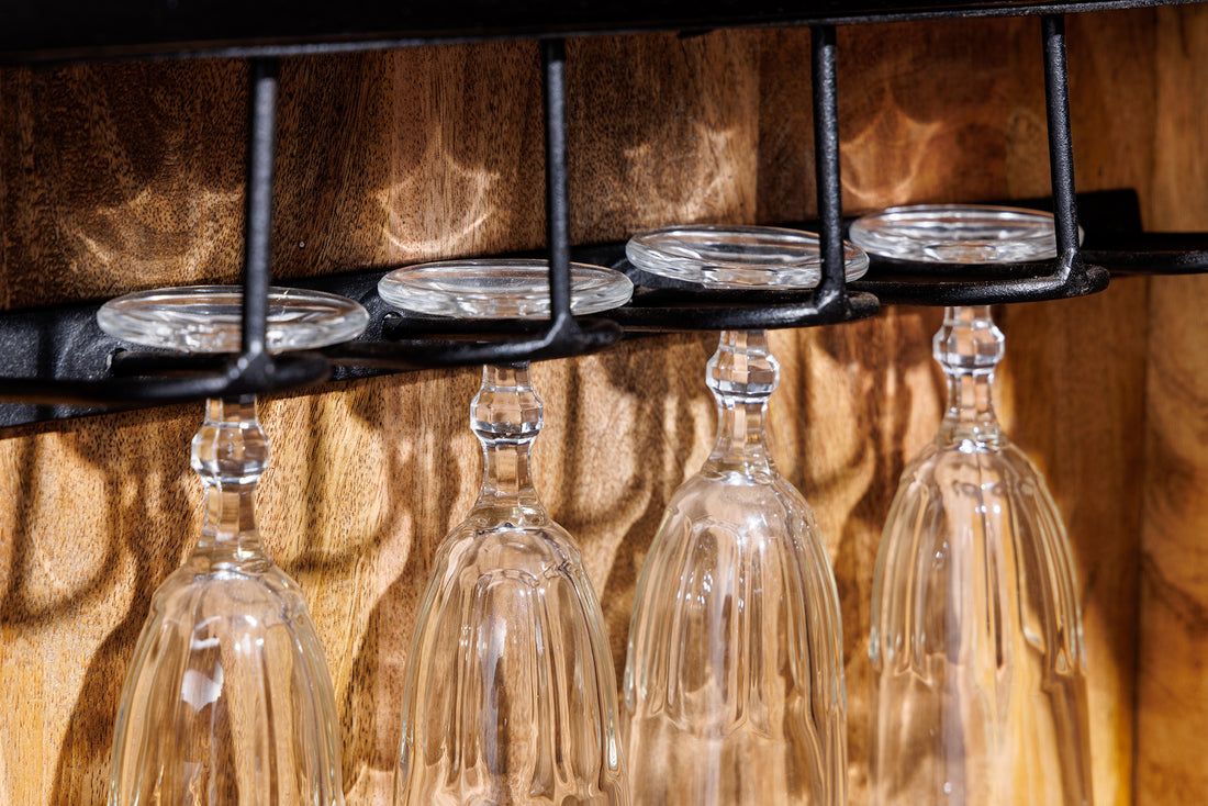 Bar Cabinet Golden Eye 140cm Mango Wood Black