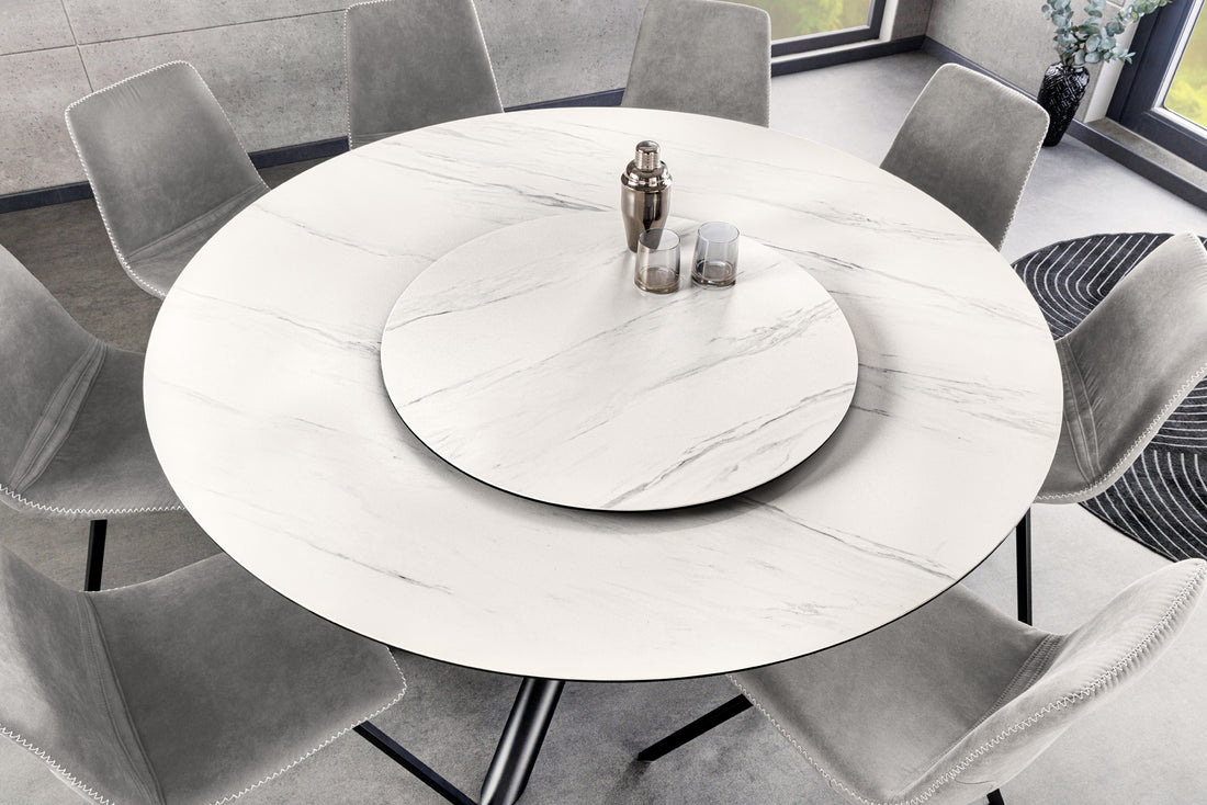Round Dining Table Orbit 150cm Ceramic White