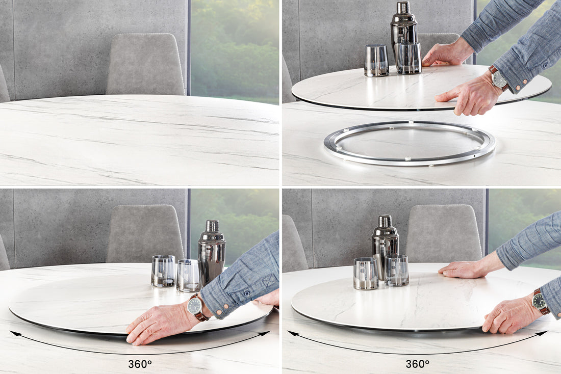 Round Dining Table Orbit 150cm Ceramic White