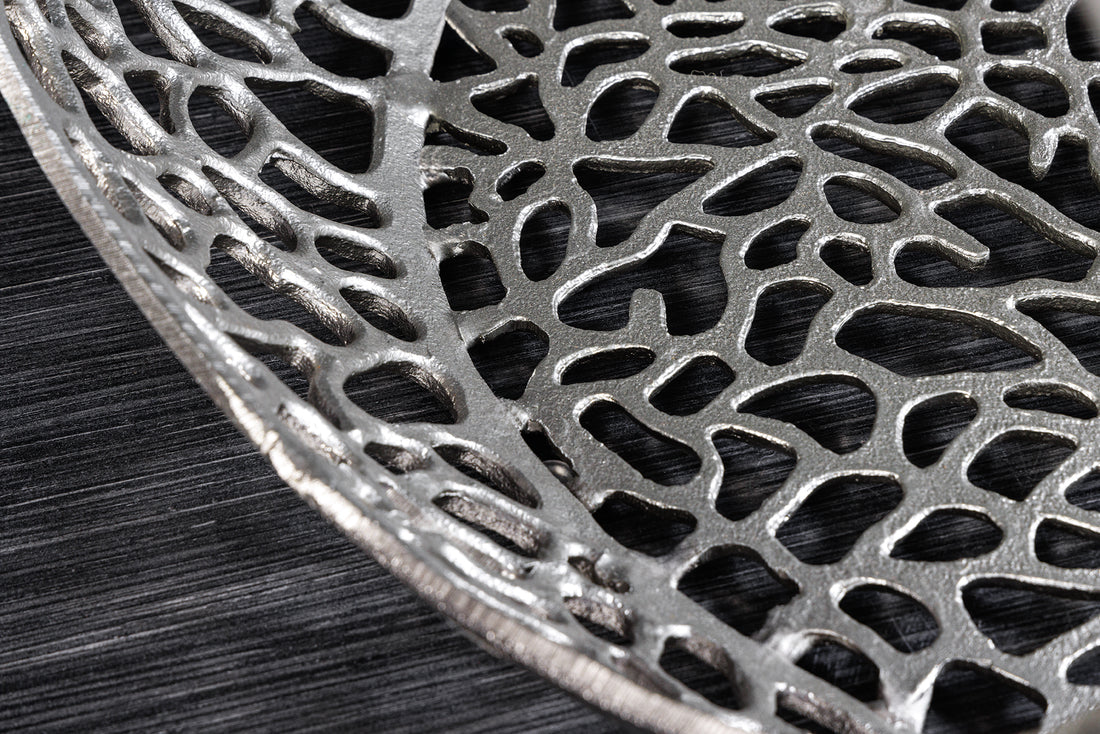 Round Coffee Table Ambrosia 74cm Metal Silver Glass