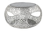Round Coffee Table Ambrosia 74cm Metal Silver Glass