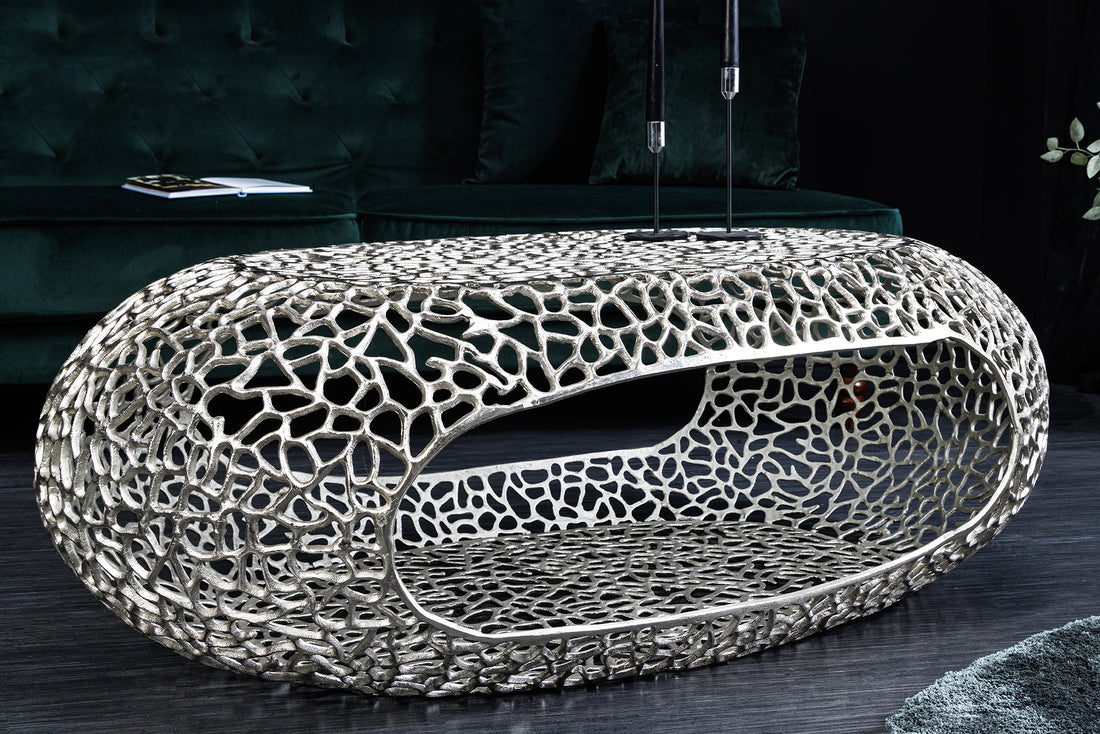 Coffee Table Ambrosia 119cm Metal Silver