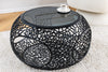 Round Coffee Table Ambrosia 74cm Metal Black Glass
