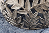 Set Of 2 Nesting Coffee Tables Abstract Leaf 54cm/68cm Metal Silver Marble White