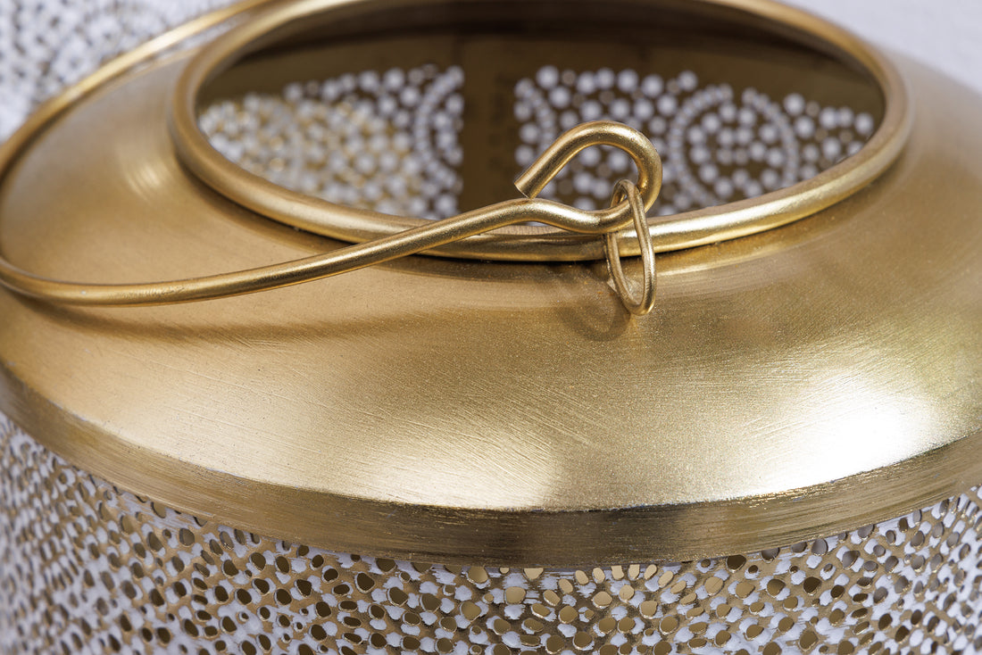 Lantern Candlelight 19cm Metal Gold