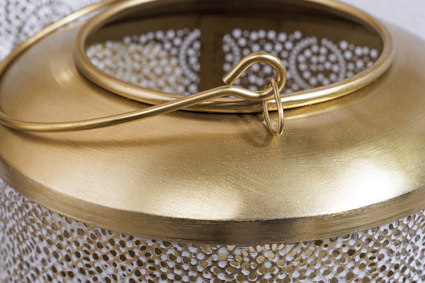 Lantern Candlelight 19cm Metal Gold