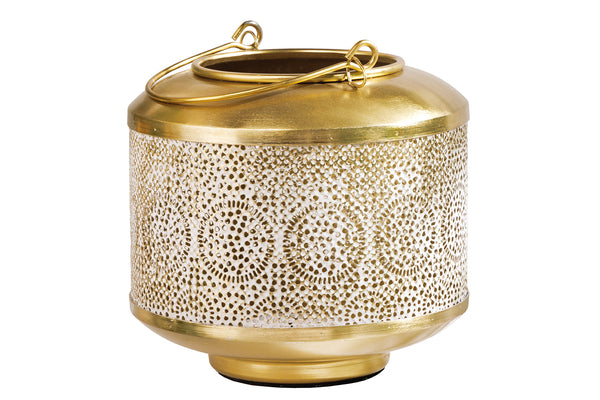Lantern Candlelight 19cm Metal Gold
