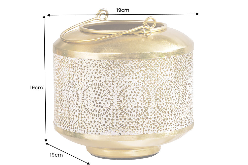 Lantern Candlelight 19cm Metal Gold