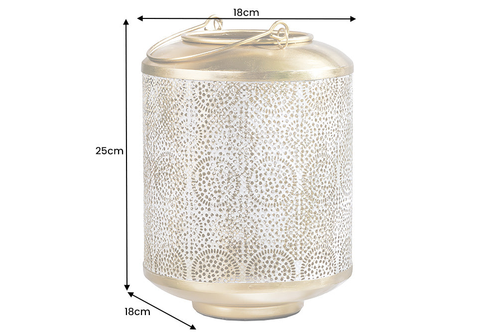 Lantern Candlelight 25cm Metal Gold