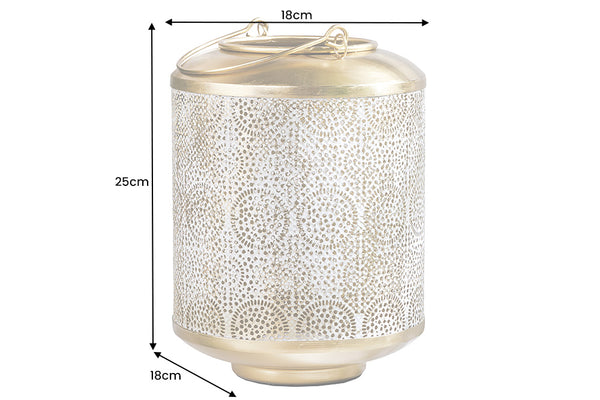 Lantern Candlelight 25cm Metal Gold