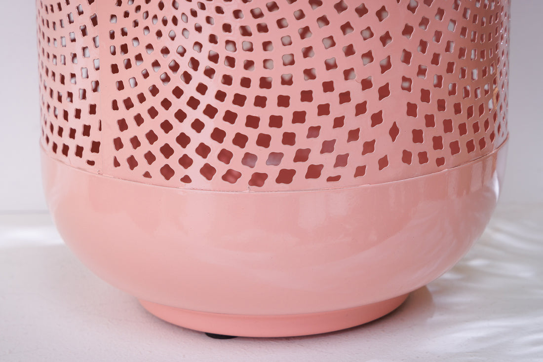 Lantern Candlelight 30cm Metal Pink