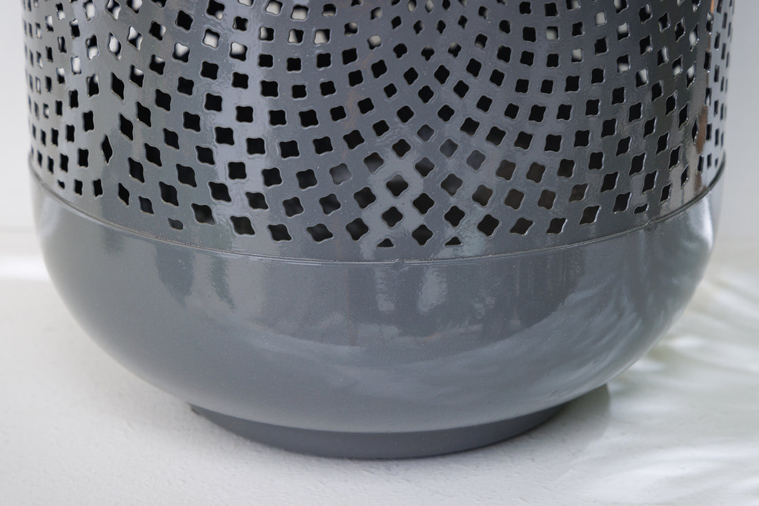 Lantern Candlelight 30cm Metal Grey