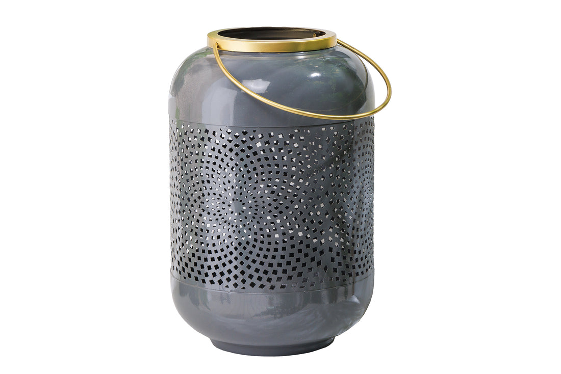 Lantern Candlelight 30cm Metal Grey