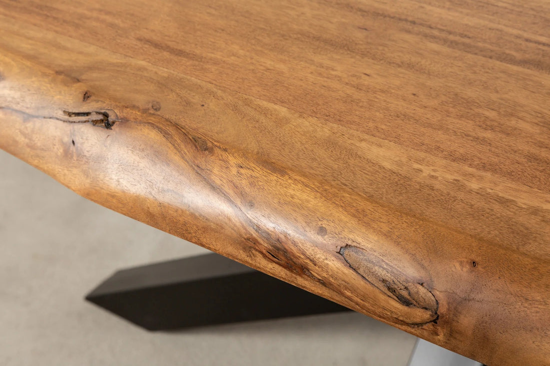 Dining Table Monolith Nature 220cm Acacia Wood Honey Cross-Frame