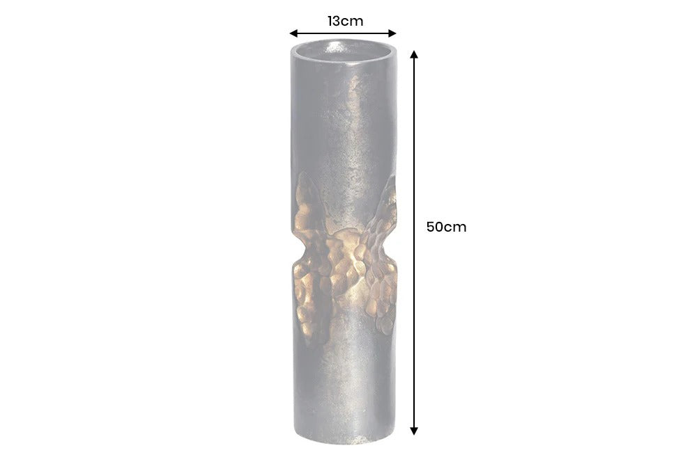 Decorative Vase Precious 50cm Metal Black Gold