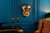 Wall Sculpture Skull 40cm Metal Gold