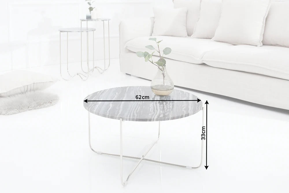 Round Coffee Table Talisman 62cm Marble Grey