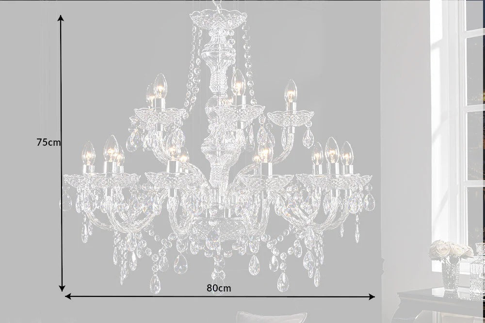 Chandelier Diamonds 80cm 15-Arms Acryl Transparent