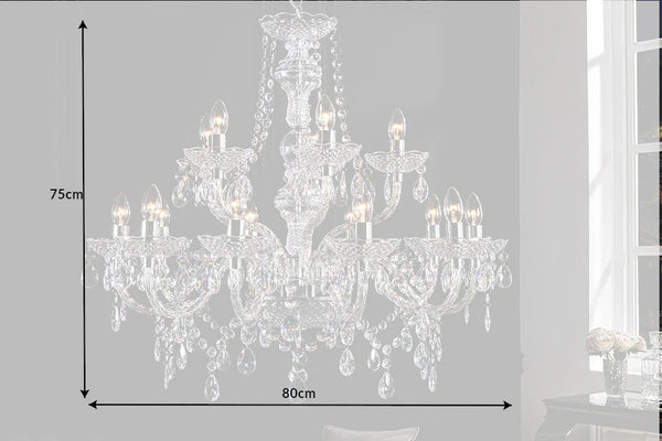 Chandelier Diamonds 80cm 15-Arms Acryl Transparent