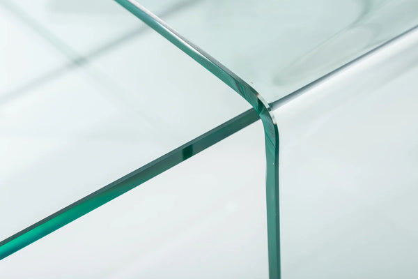 Set Of 2 Nesting Coffee Tables Quartz 60cm/100cm Glass