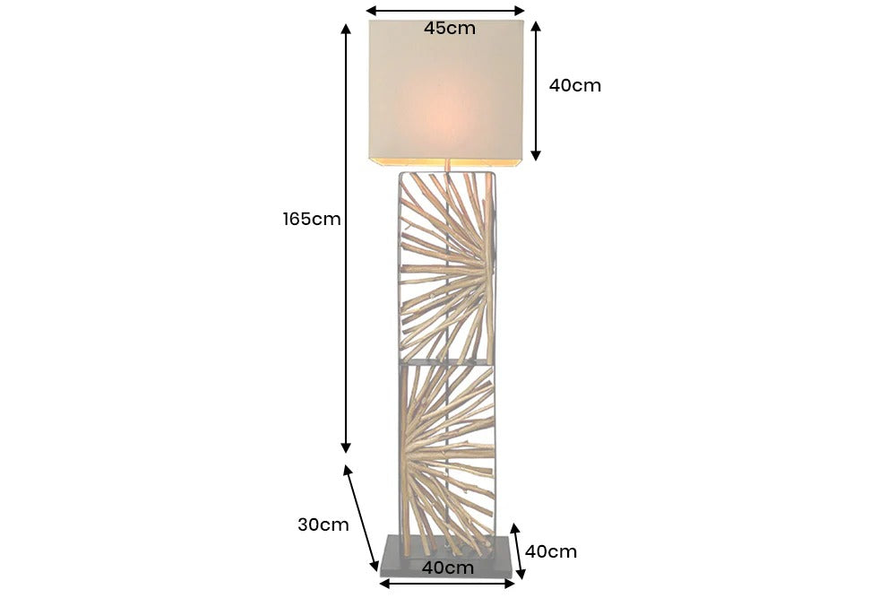 Floor Lamp Euphoria 165cm Longan Wood Natural