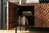 TV Stand Adlon 160cm Mango Wood Brown 3D Effect