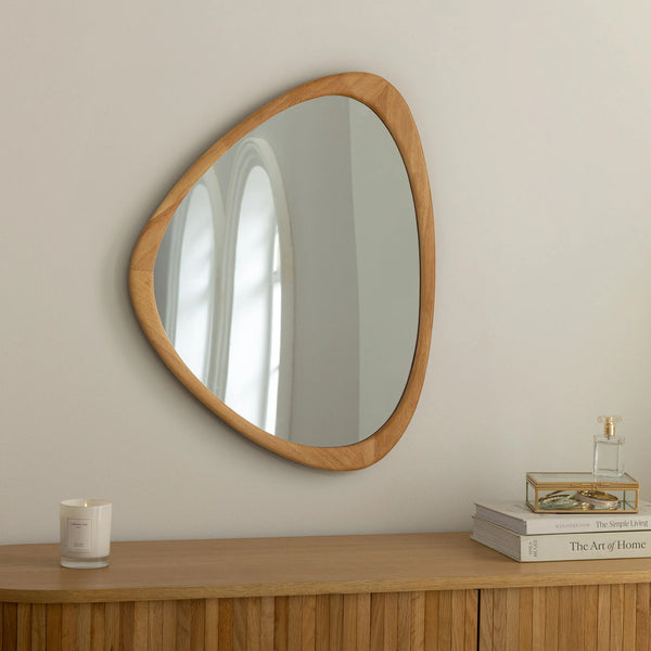 Wall Mirror Organic 65cm Oak Look Natural
