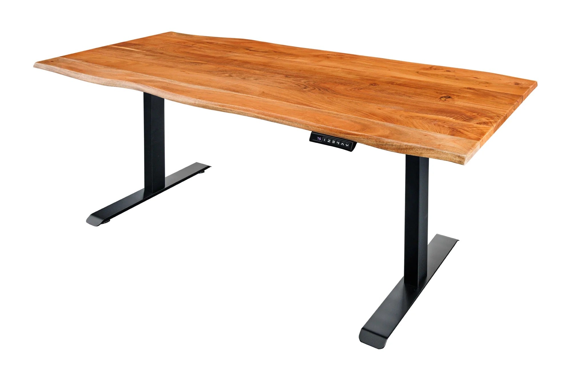 Height-Adjustable Desk Monolith 140cm Acacia Wood Natural