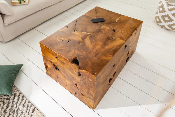 Coffee Table Root Square 90cm Teak Wood Brown
