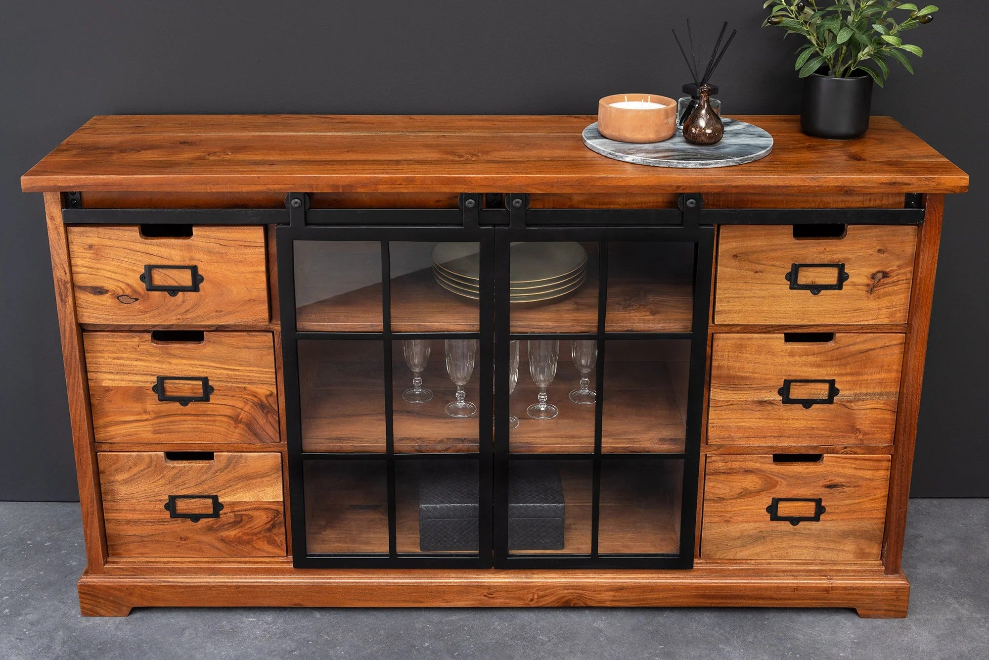 Sideboard Conquest 148cm Acacia Wood Brown