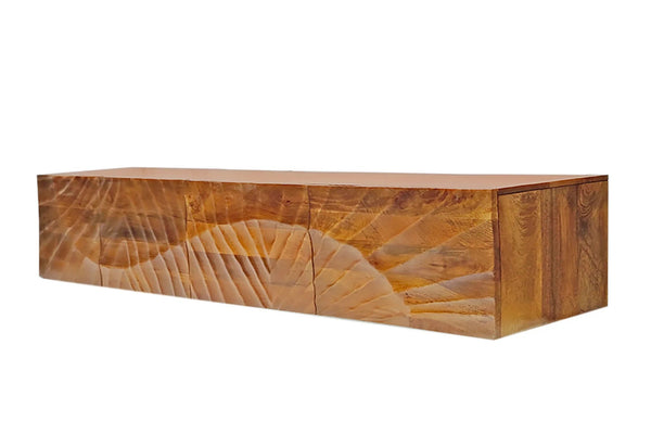 Floating TV Stand Fossil 200cm Mango Wood Brown